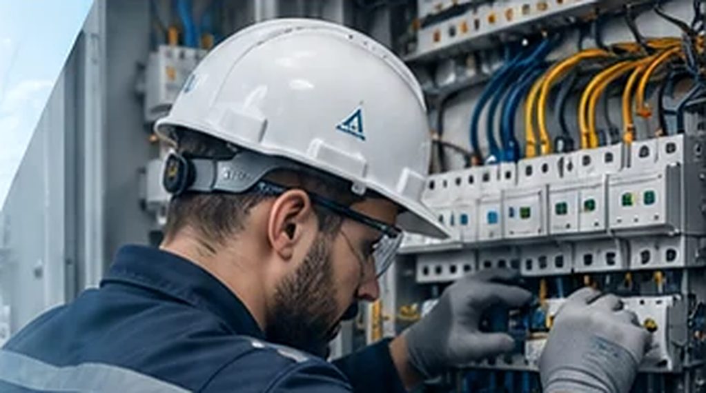 Technicien ALEN ELECTRICO intervenant sur un tableau électrique